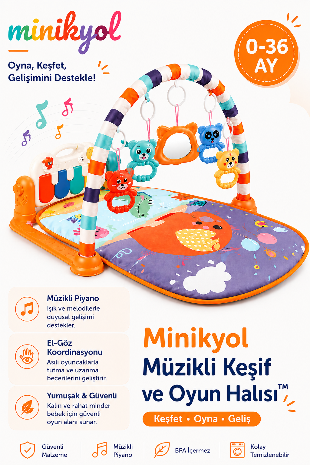 Minikyol Müzikli Keşif Halısı