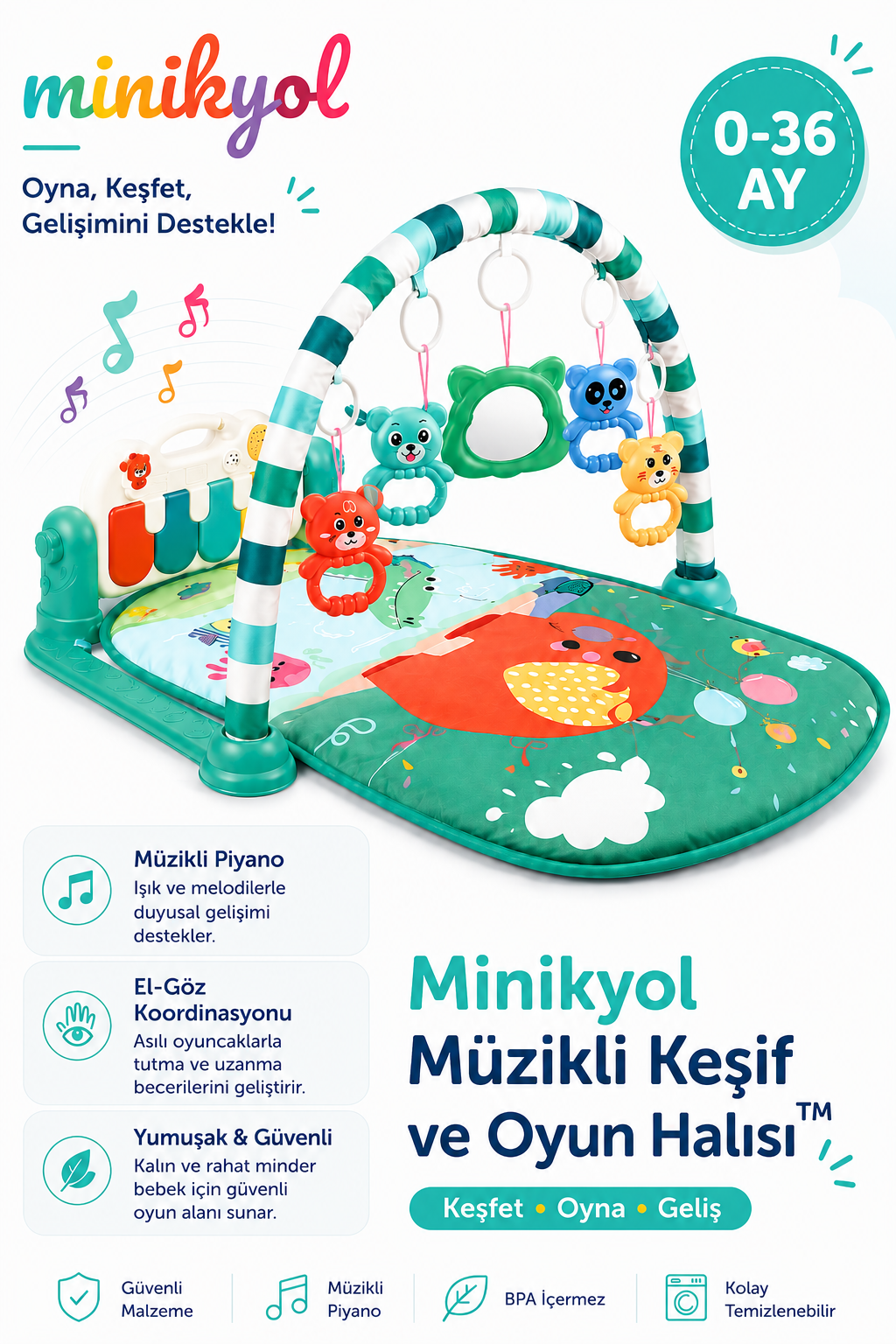 Minikyol Müzikli Keşif Halısı